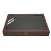 Pin Display Case Large Black PU Leather Dustproof Glass Widely