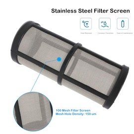 Liebemode 3/4" Female NPT Inline Strainer with 100 Mesh Stainless Steel Filter Screen, Sediment Filter for RV Water Tank Garden Hose Pressure Washer