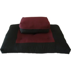 Danfuton Zafu Zabuton Meditation Yoga Posture Exercise Cushion, Sit Kneel Burgundy/Black