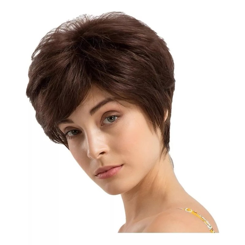generic Peluca De Corte Pixie De Pelo Corto Natural De