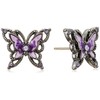 ANNA SUI SAMA1420 XV Butterfly Motif 2-Way Earrings, Purple, Metal,