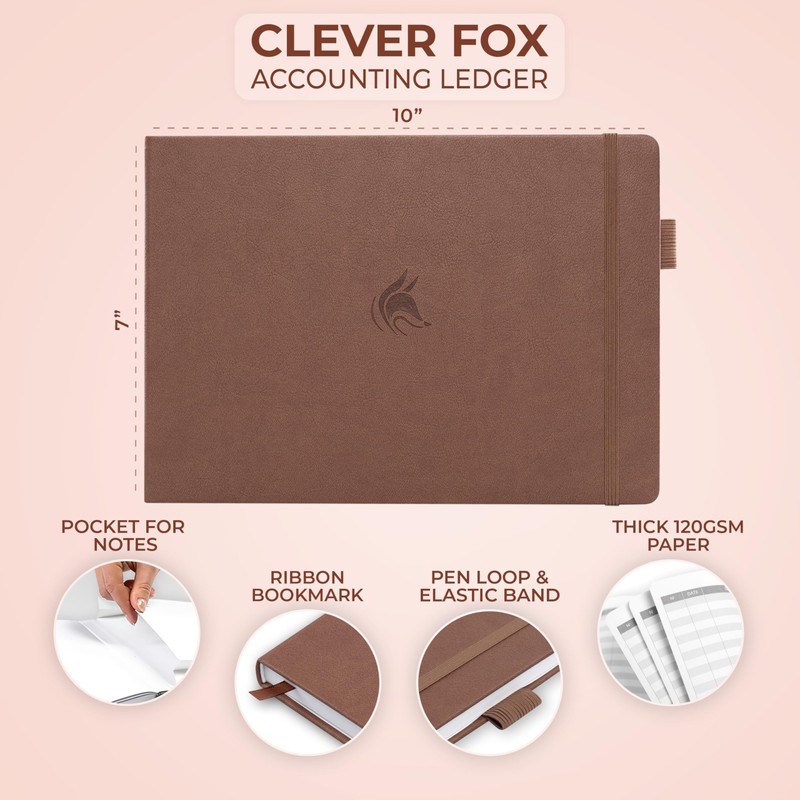 Clever Fox Accounting Ledger Book Horizontal – Columnar Journal &