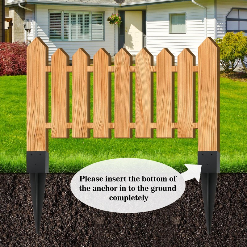 2 Pcs 4"x4" Fence Post Anchor Ground Spike,(Internal 3.6"x3.6"),Metal Post