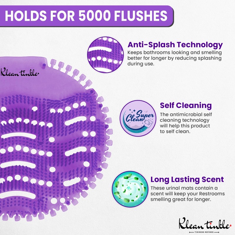 Klean Tinkle 3 pcs Urinal Mats Odor Freshener for Toilet