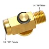Quickun Pneumatic Brass In-Line Air Flow Regulator Valve, 1/4" NPT