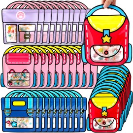 Yeyeplum 40 Pcs Goodie Bags for Kids Trendy Bag Bulk Top Handle Party Goodie Bag Birthday Goodie Bags Snack Candy Gift Bag for Back to School Classroom Baby Shower(Stylish,7.2 Inch X 8.4 Inch)