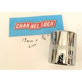 CHANNELLOCK  19 mm  x 3/8" DR  METRIC  SOCKET  6 Point Free USA Shipping