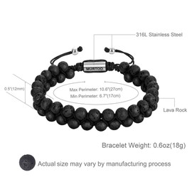 murtoo Bead Chakra Bracelets for Men and Women, Double-layered Healing Yoga Crystals Beaded Bracelet, Natural Stone Mens Bracelet for Meditation, Relax Anxiety