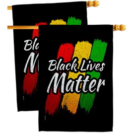 Black Lives Awareness Room Tapestries Wall Decor 2 Pcs Banner Flag Patio Lawn Garden Room Decorations Outdoor Tapestry Yard Signs Art Black History Month BLM African Americans Heritage Made in USA