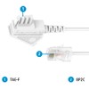 Hama 6m White DSL Box Cable TAE-F Male to Modular