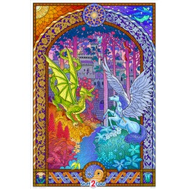 The Key - Giant Detailed Fantasy Coloring Poster - 22x32.5 Inches - Intricate Design Great for Kids, Teens, and Adults - Excellent Coloring Activity for Indoors, at School, or Coloring with Friends