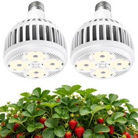 JhauvMw 22W LED Grow Light, E26 Socket, Full Spectrum 4000K, High CRI 95, White Shell, Efficient Heat Dissipation, Energy - Saving for Home Gardening(2 Pack)