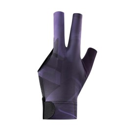FakeFace Quick-Dry Billiard Glove for Left Hand Pool Glove 3 Finger Non-slip Breathable Billiard Glove for Women Men Shooters Carom Pool Glove (Black Purple‘, One Size)