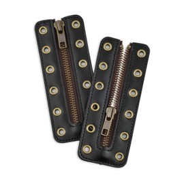 Soletec ZIP-6 - Cremallera de piel con cordones, 6 ojales, adecuada para todas las marcas (paquete de 2), Bronce, BronzeEye