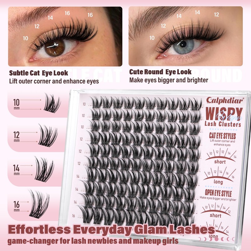 calphdiar Eyelash Clusters Wispy Lash Clusters DIY Eyelash Extensions