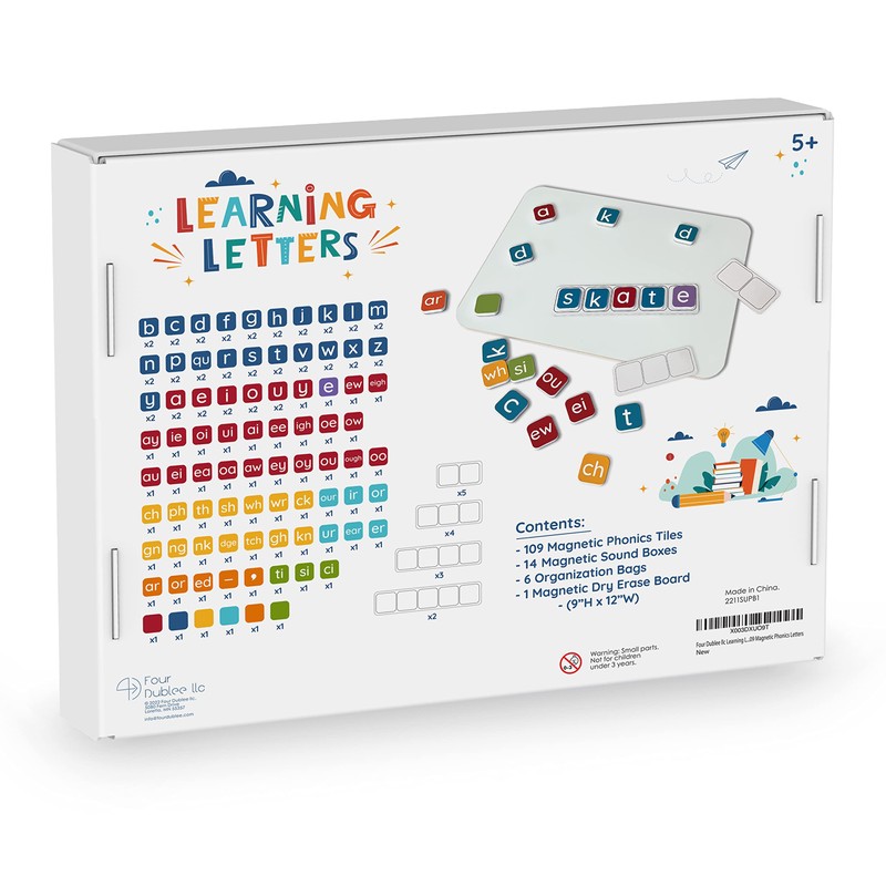 Learning Letters by Four Dublee - 109 Phonics Letter Tiles