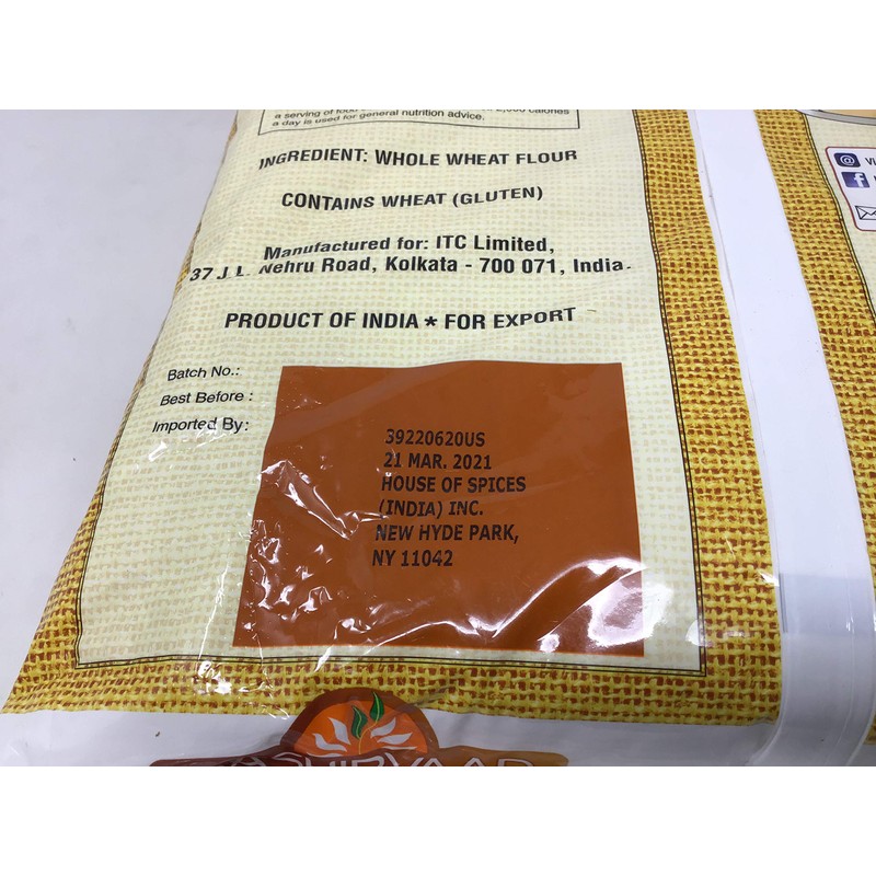 AASHIRVAAD WHOLE WHEAT FLOUR 10LB