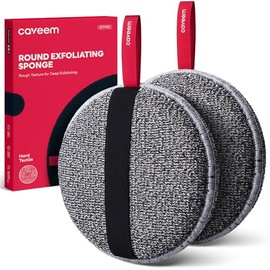 Caveem Exfoliating Body Scrubber, Extra Rough Shower Exfoliator Sponge, Body Exfoliating Sponges for Remove Dead Skin, Bath and Body Exfoliate Buffer for Women (2 Pack)