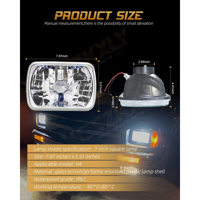 VCSZKXLY 2025 5x7 7x6 H6054 LED Headlights Compatible for 2003