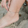 Howlite Beaded Chain Anklet in Bronze