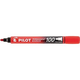 Pilot SCA-100-R – Pack of 12 Permanent Markers with Conical Tip, Red