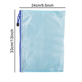 Plastic Wallets, 5Pcs A4 Zip Lock Bags Mesh Document Wallet Document Folders Plastic Pockets Zipper File Wallet for School Office Homework Travel Storage Bags
