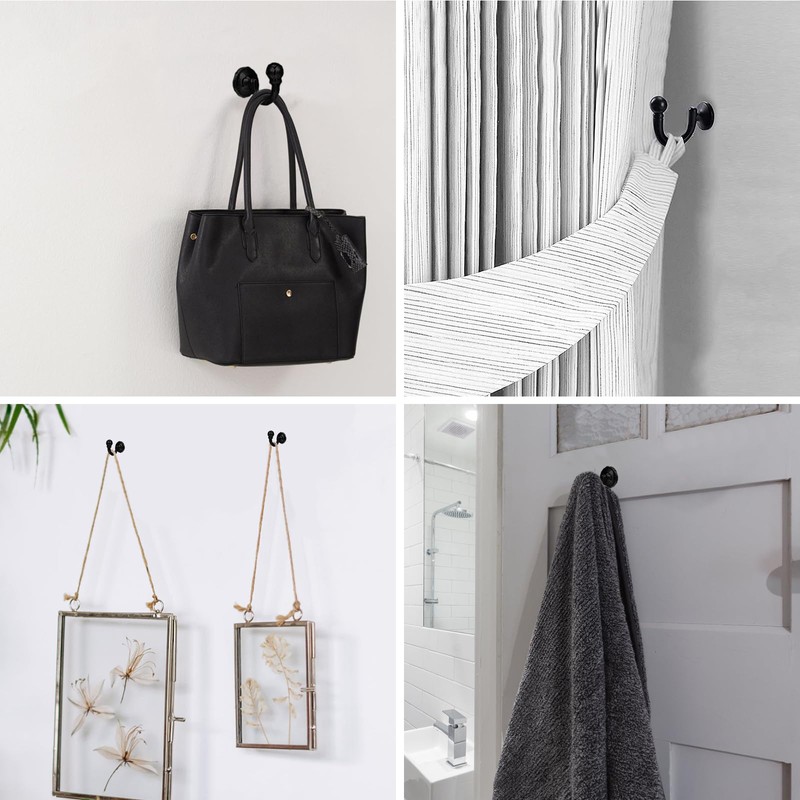 INBOLM 2pack Tie Back Hooks For Curtains Black Curtain Tie
