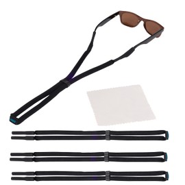 Sidelinx Floating Sunglasses Straps (3 Pack) - Adjustable Floating Eyeglasses Lanyards - Glasses Straps With Bonus Cleaning Cloth - 3 Pack