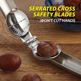 HIC Kitchen Chestnut Cutter, Stainless Steel Safety Blade