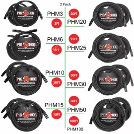 PigHog 2 PACK Pig Hog PHM3/6/10/15/2 - 30 ft