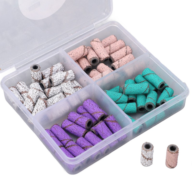 60pcs Nail Art Sanding Caps Dead Skin Removal Manicure Grinding