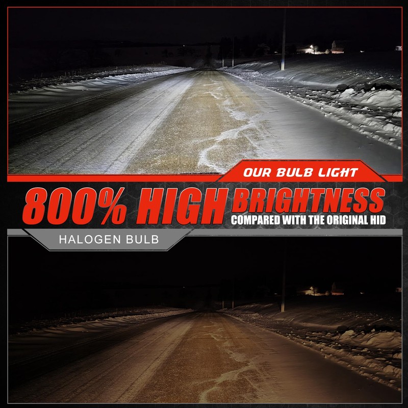 MUEYNIUK Upgraded H4/HB2/9003 Light Bulbs, 36000LM Super Bright 6500K 800%