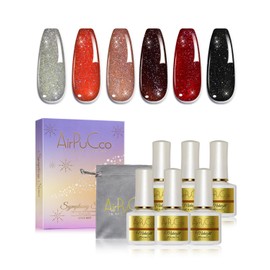 Airpucco Gel Nail Polish 6Pcs Set -Midnight
