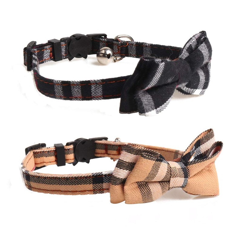 KUDES 2 Pack/Set Cat Collar Breakaway with Cute Bow Tie