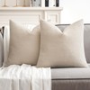 MIULEE Pack of 2 Cream Decorative Pillow Covers 18x18 Inch