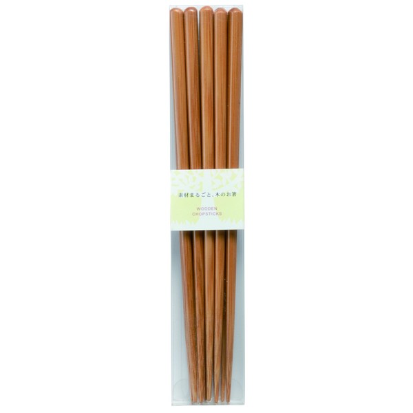 Kawai 026886 Chopsticks Made in Japan Susu Bamboo Plain Set of 5 Pairs (Case Included) 9.1 inches (23 cm)