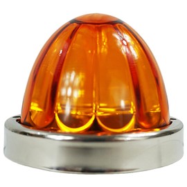 Legendary 3-1/2 Inch Watermelon Light W/SS Bezel - Amber LED/Amber Glass Lens