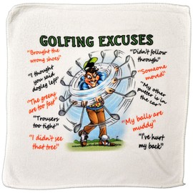 personalised4u Golf Excuses Microfibre Cleaning Cloth – Perfect for cleaning Golf Balls and Golf Clubs