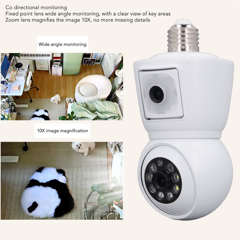 Dual Lens Security Camera 360 Degree Panoramic WiFi Indoor Surveillance