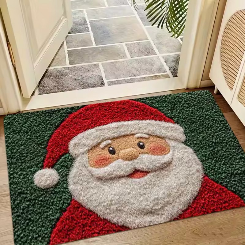 Christmas Door Mat Outdoor Indoor - Non-Slip Reindeer Carpet Mat