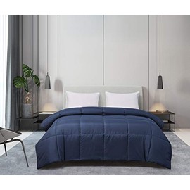 Blue Ridge Home Fashions Microfiber Color Alternative Comforter, Twin, Navy