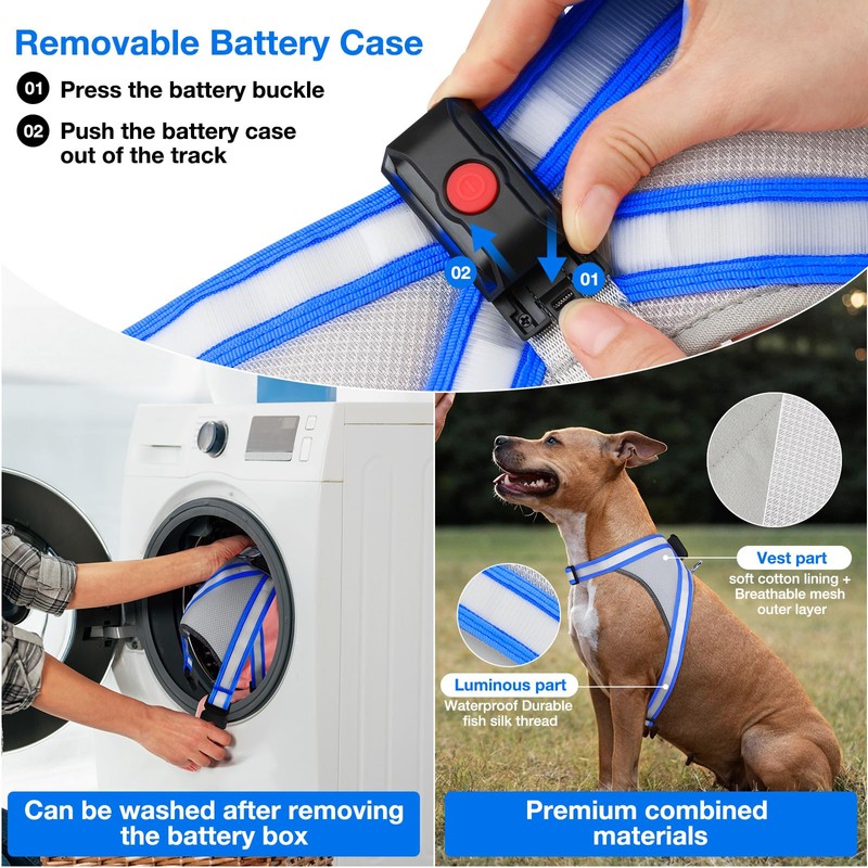 ChalkLit Light Up Dog Harness, No Pull Led Dog Harness
