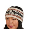 Pachamama Women Wool Ear Warmer Headband Fleece Lined Handknitted Black
