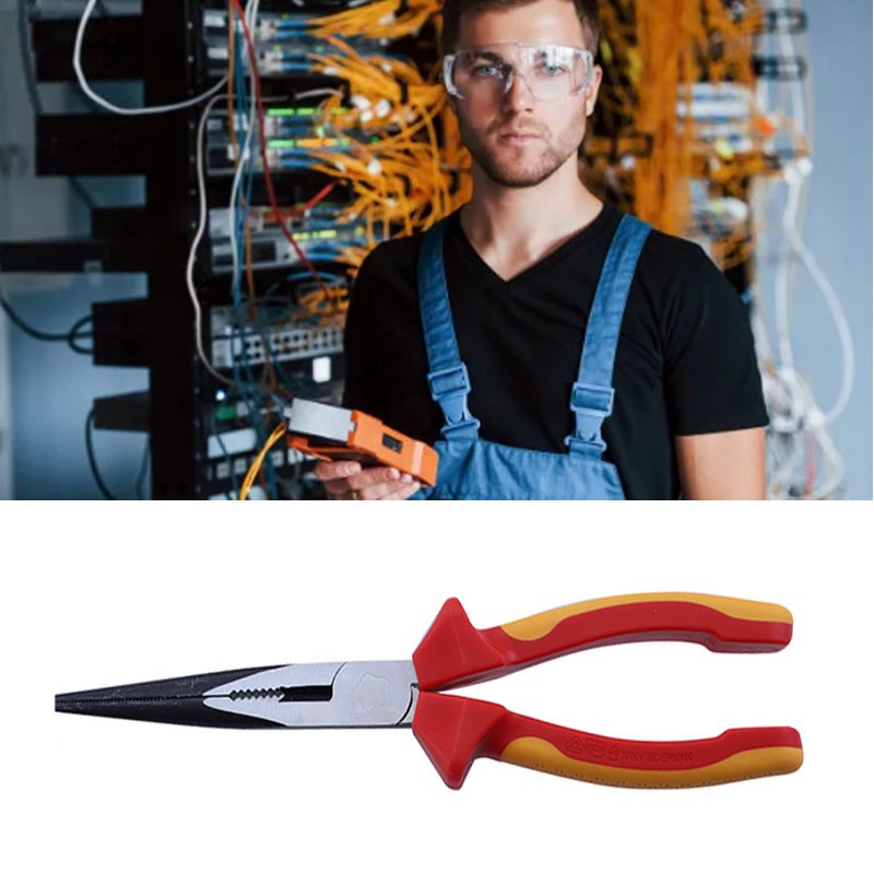 8 Inch Insulated Nose Pliers High Voltage Resistant 1000V Chrome