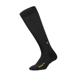 2XU Unisex FLIGHT COMPRESSION SOCKS LIGHT CUSHION Light Cushion Compression Socks Black/Black (BLK/BLK) XL