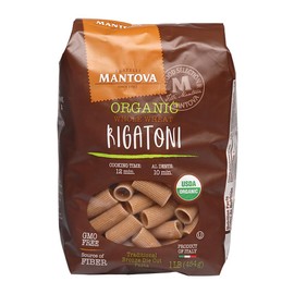 Mantova Whole Wheat Organic Rigatoni Pasta – (Pack of 6), 1lb Bags | 100% Whole Wheat Durum Semolina | Bronze-Cut, Non-GMO, High Fiber | Tube Pasta for Bakes & Sauces