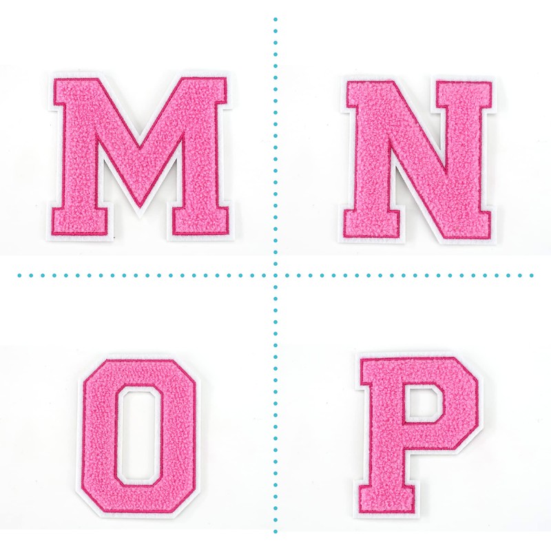 Terry Cloth Letter A-Z | Pink, White | 9.5 cm