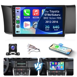 2+64G for Toyota GT86/Subaru BRZ Scion FRS 2012-2016 Car Radio with Wireless Carplay/Android Auto,Android Car Stereo 9“ Touch Screen 28UI GPS WiFi Bluetooth FM/RDS Mirror Link SWC+Backup Camera&Mic