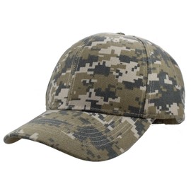 Gelante Plain Blank Baseball Caps Adjustable Back Strap Wholesale Lot 6 Pack, Digital Camo, One Size