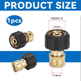 GIONAR Pressure Washer Adapter, M22 Female to 1/4 Quick Connect, Brass Fitting for Hose & Washer